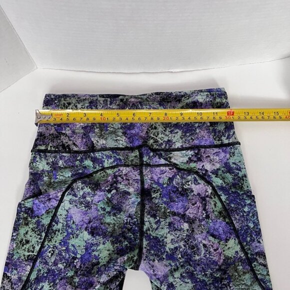 Lululemon Fast & Free Crop II Nulux 19"Vivid Vision Multi Black Size 6 - Picture 7 of 16